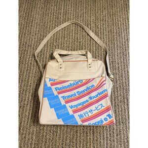American Express Vacations Vintage Carry On Bag Weekender Beige 14x12x6"